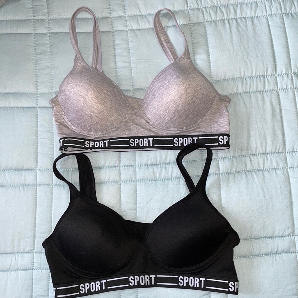 Sport Padded Grey and Black Bra